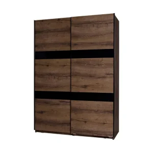 Snabb frakt Najera Garderob 150x68,5x215 cm Ek|Svart - Förvaring