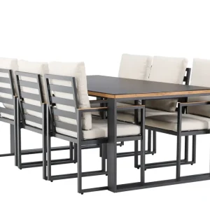 Begränsat antal deNoord Aspvik Matgrupp 200x100cm Svart/Teak - Utemöbler & utemiljö