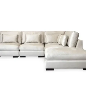 Sista chansen Scandinavian Choice Dubai Schäslongsoffa Vänster Sammet Vit - Möbler