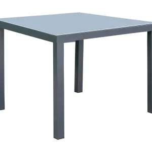 Kampanj Amalfi Utebord och Cafebord 90 cm Metall Glas Grå - Utemöbler & utemiljö