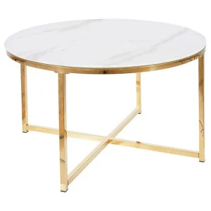 Salmaise Soffbord 80 cm Runt Marmormönster - Möbler Beställ idag