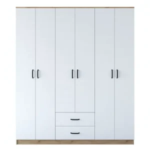 Kundfavorit Jabhar Garderob 180x210 cm Brun/Vit Hanah Home - Förvaring