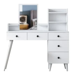 Rabatter Junji Sminkbord 118,2x93,8 cm Vit Hanah Home - Möbler