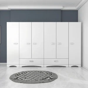 Jaitun Garderob 243x181 cm Vit Hanah Home - Förvaring Kundfavorit