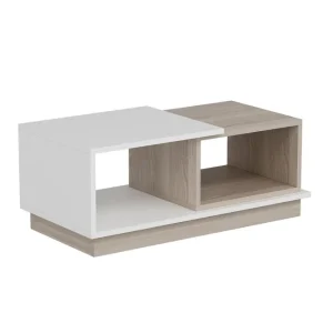 Populärt val Schmida Soffbord 90x45 cm Vit/Brun Hanah Home - Möbler