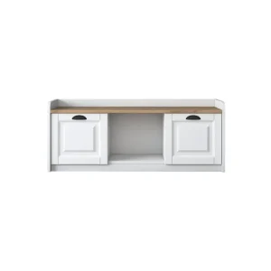 Caraway Skobänk 120x45 cm Vit/Brun Hanah Home - Förvaring Köp nu