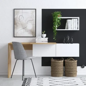 Tiff Skrivbord 74x45 cm Vit/Brun Hanah Home - Möbler Lågt pris