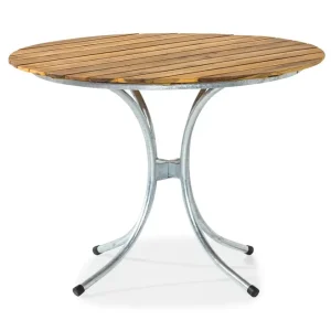 Comfort Garden Arild Litet Runt Matbord Utomhus 110 cm - Utebord i Akaciaträ för Trädgård och Altan Ljusbrun Natur - Utemöbler & utemiljö Reapris