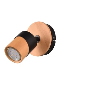 I lager Trio Lighting Aruni Spotlight 1L GU10 trä/ mattsvart Matt svart - Belysning