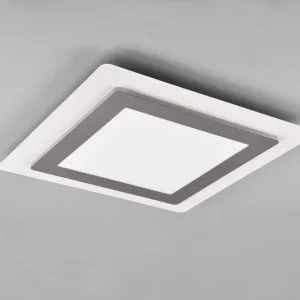 Beställ nu Trio Lighting Morgan LED Plafond 45x45 cm vit/ borstad stål Borstad stål - Belysning