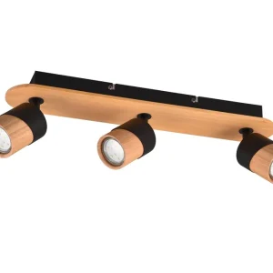 Snabb frakt Trio Lighting Aruni Spotlight 3L GU10 trä/ mattsvart Matt svart - Belysning