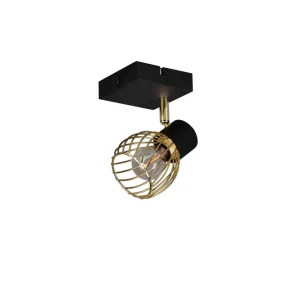Trio Lighting Ardon Spotlight 1L E14 mattsvart/ polerad mässing Mässing - Belysning Populär