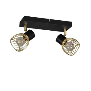 Sänkt pris Trio Lighting Ardon Spotlight 2L E14 mattsvart/ polerad mässing Mässing - Belysning