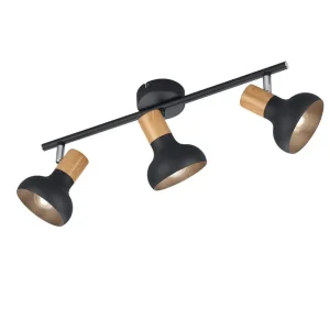 Trio Lighting Latika Spotlight 3L E14 mattsvart/ trä Matt svart/Trä - Belysning Lägg i varukorgen