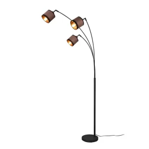 Nyhet Trio Lighting Davos Golvlampa 3L E14 mattsvart/ greige Matt svart/Greige - Belysning