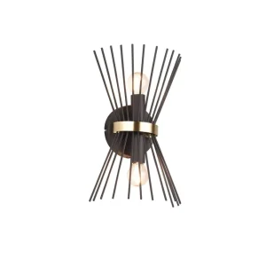Populärt val Trio Lighting Rod Vägglampa 2xE14 svart/ guld Svart/Guld - Belysning
