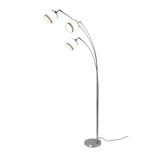 Trio Lighting Davos Golvlampa 3L E14 krom/ vit Krom/Vit - Belysning Erbjudande