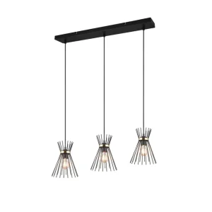 Kampanjpris Trio Lighting Rod Taklampa 3L E27 svart/ guld Svart/Guld - Belysning