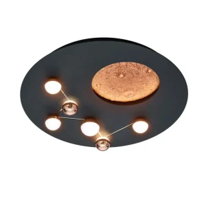 I lager Trio Lighting Zodiac LED Plafond mattsvart Matt svart - Belysning