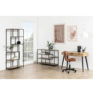Seaford Hylla 77x35x185 cm Ek/Svart - Förvaring Billigare