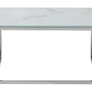 Breasa Satsbord 60 cm Marmormönster Vit/Silver - Möbler Expressleverans