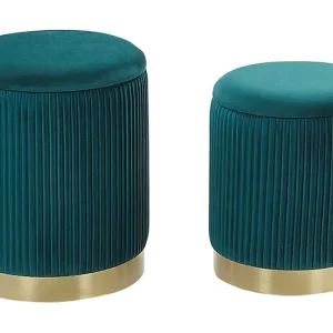 Trygg betalning Trumelet Fotpall med Förvaring 2-pack Blå - Möbler