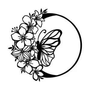 Butterfly And Flower Väggdekor - Inredning & dekor Expressleverans