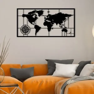 Begränsat antal World Map Metal Decor 7 Väggdekor - Inredning & dekor