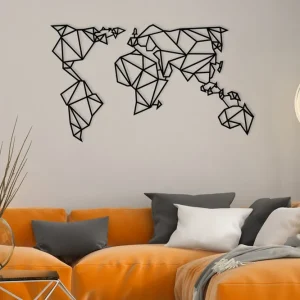 World Map Metal Decor 4 Väggdekor - Inredning & dekor Bästa pris