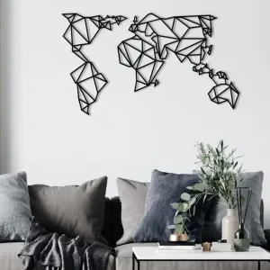 World Map Metal Decor Väggdekor - Inredning & dekor Outlet